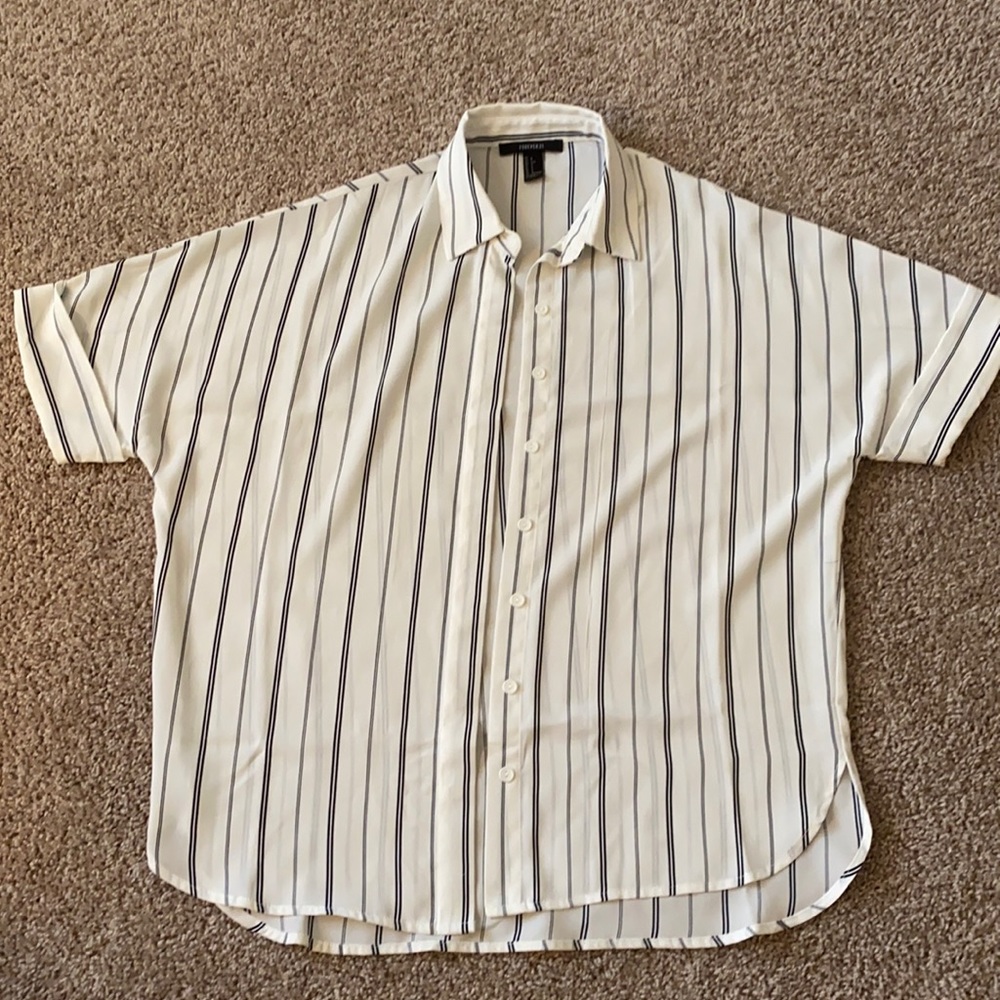 Striped Short Sleeve Button Down